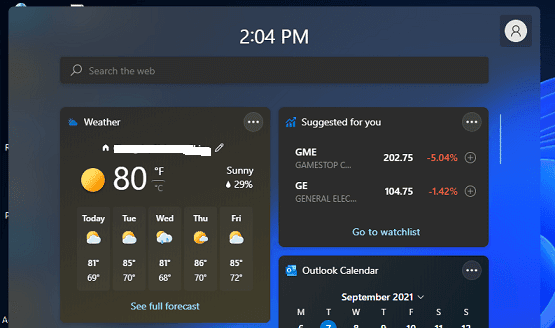 Windows 11 Widgets Taskbar